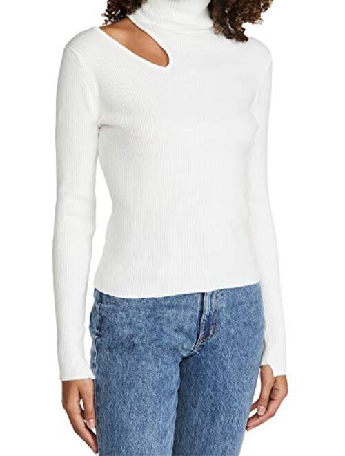 ASTR the label Women's Vivi Cut Out Rib Knit Turtleneck Sweater