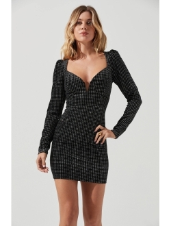 Women's Countdown Longsleeve Metallic Velvet Mini dress