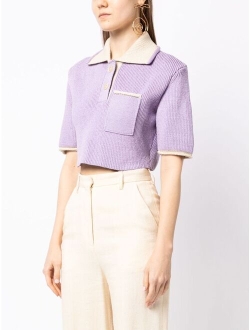 Le polo ribbed knit top