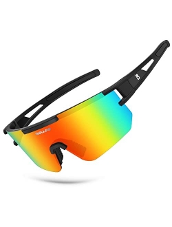 BOLLFO Polarized Sports Sunglasses,UV400 Protection Outdoor Glasses for Men Women Youth Baseball Cycling Running Driving Golf