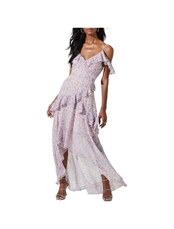 Pemberley Women's Floral Print Off The Shoulder Maxi Dress