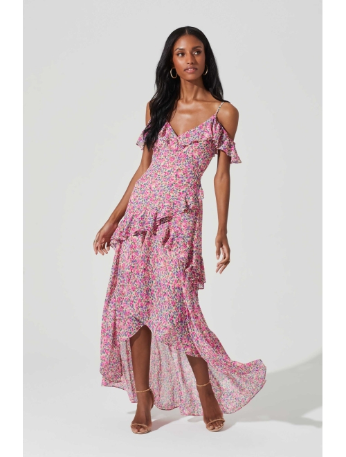 ASTR the label Pemberley Women's Floral Print Off The Shoulder Maxi Dress