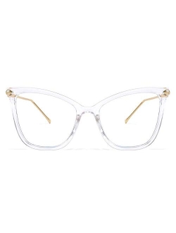 Oversized Cat Eye Glasses Frame Blue Light Blocking Eyewear for Women B2589