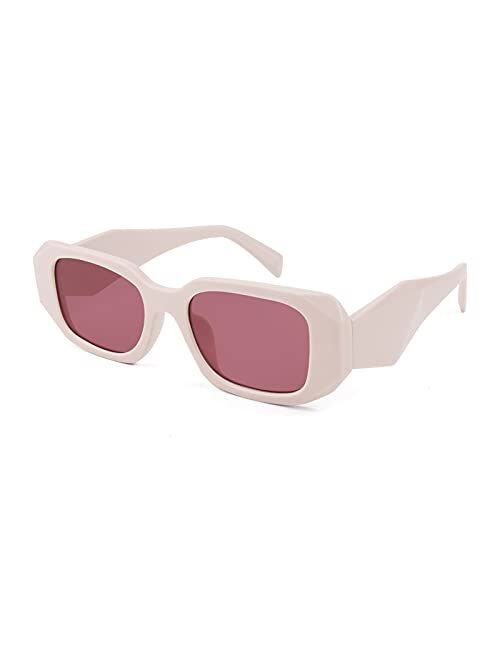 FEISEDY Retro 90s Small Rectangle Sunglasses For Women Trendy Square Vintage Glasses B4052