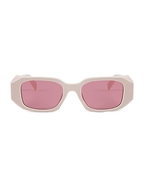 FEISEDY Retro 90s Small Rectangle Sunglasses For Women Trendy Square Vintage Glasses B4052