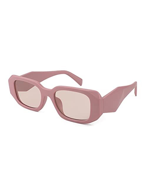 FEISEDY Retro 90s Small Rectangle Sunglasses For Women Trendy Square Vintage Glasses B4052