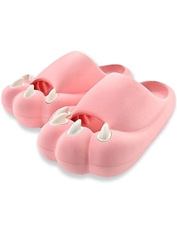 QIGEGE Cat Paw Slippers Women Cute Slippers Men Memory Foam Cloud Slippers | Ultra Cushion | Thick Sole Indoor/Outdoor Breathable Slides,Shower,Fitness Slippers ....