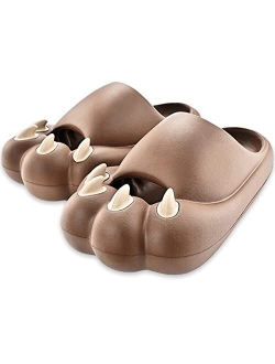 QIGEGE Cat Paw Slippers Women Cute Slippers Men Memory Foam Cloud Slippers | Ultra Cushion | Thick Sole Indoor/Outdoor Breathable Slides,Shower,Fitness Slippers ....