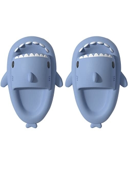 ALEENLA Women's shark slides pillow slippers men summer house cloud sandals adult indoor and outdoor bedroom cute animal open toe spa shower slippers