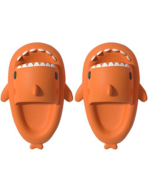 ALEENLA Women's shark slides pillow slippers men summer house cloud sandals adult indoor and outdoor bedroom cute animal open toe spa shower slippers