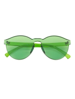 Stylish Round Transparent Lens Rimless Frame Sunglasses B1895