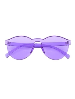 Stylish Round Transparent Lens Rimless Frame Sunglasses B1895