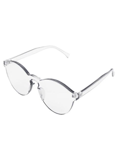 Stylish Round Transparent Lens Rimless Frame Sunglasses B1895