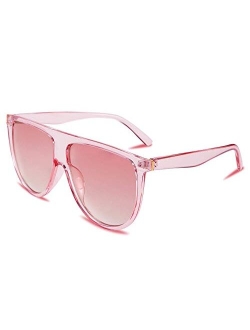 Men Vintage Flat Top Large Square Pilot Women Sunglasses Oversized Square Thin Plastic Frame B2499