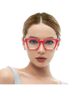 Rmerom Blue Light Glasses for Women Men Fashion Classic Square Eyewear Thick Non Prescription Glasses Frame