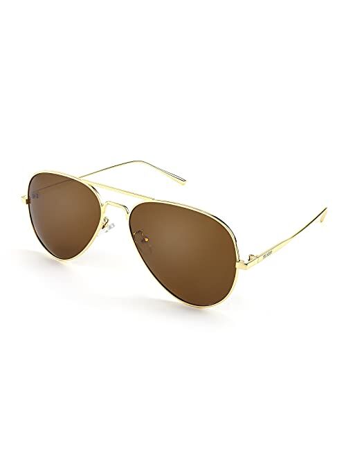 FEISEDY Polarized Aviator Sunglasses for Men Women Mirrored Lenses Metal Classic B2610