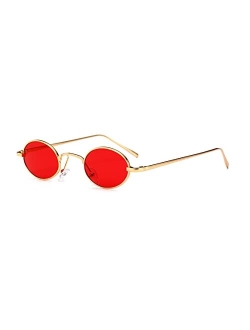 Vintage Small Round Sunglasses Retro Slender Metal Frame Candy Colors B2422