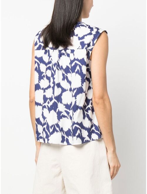 Woolrich graphic print V-neck blouse