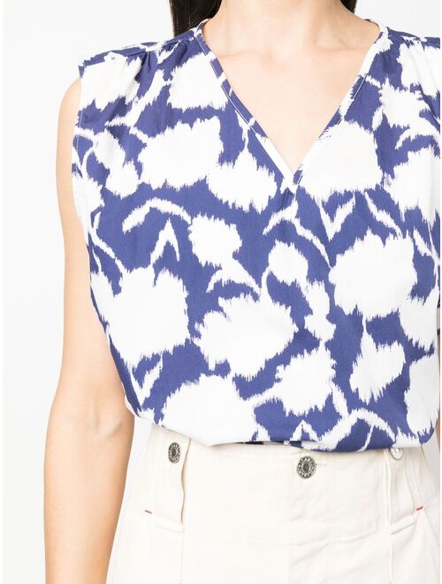 Woolrich graphic print V-neck blouse