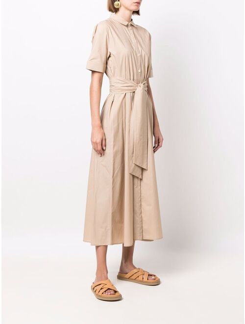 Woolrich belted cotton midi shirtdress