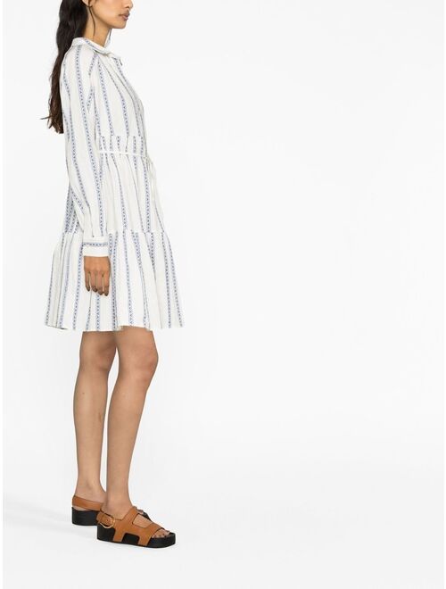 Woolrich tie-waist long-sleeve minidress