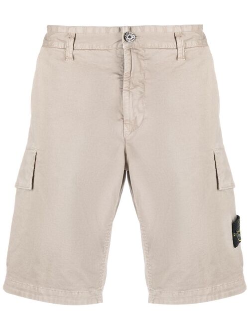 Stone Island logo-patch cotton Bermuda shorts