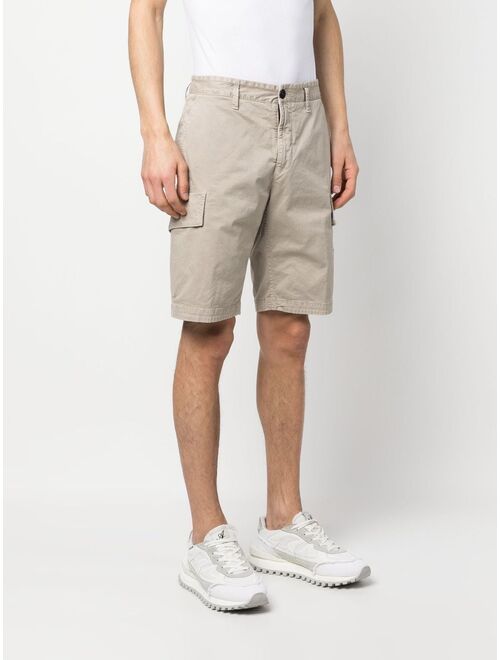 Stone Island logo-patch cotton Bermuda shorts