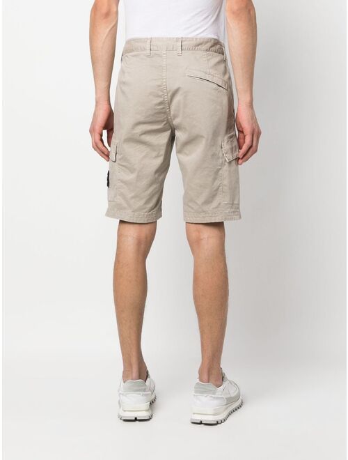 Stone Island logo-patch cotton Bermuda shorts