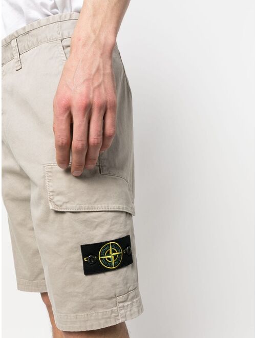 Stone Island logo-patch cotton Bermuda shorts