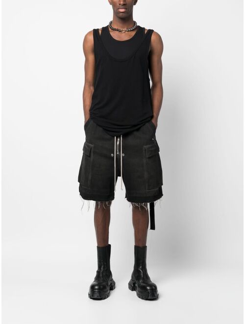 Rick Owens DRKSHDW raw-cut denim cargo shorts