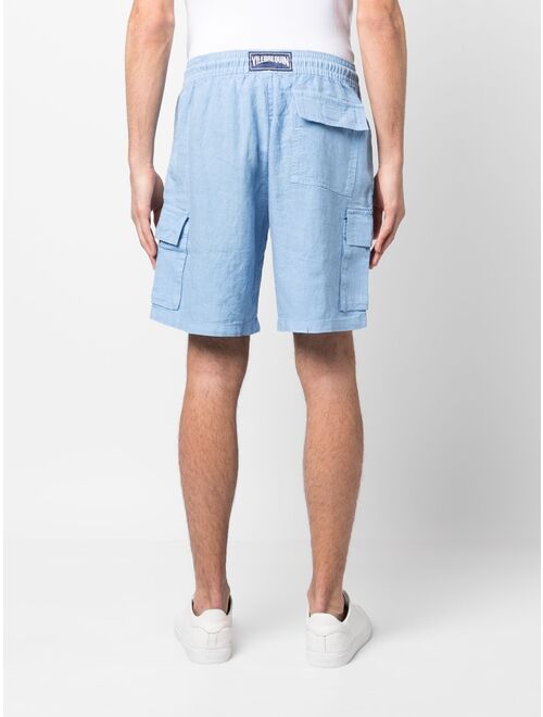 Vilebrequin drawstring linen cargo shorts