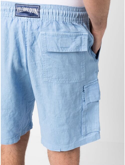 Vilebrequin drawstring linen cargo shorts