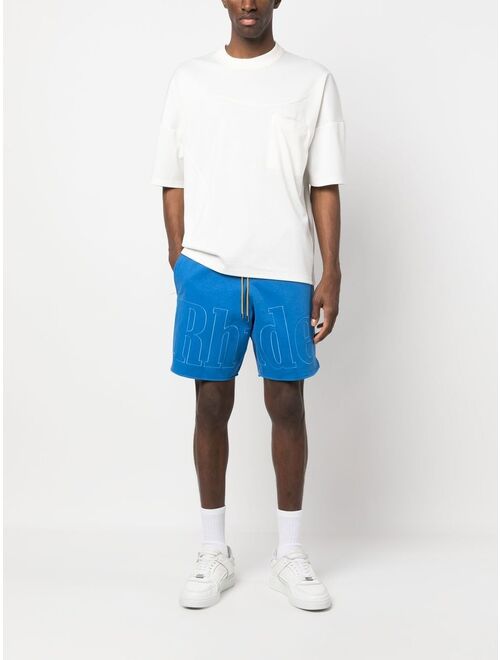 Rhude embroidered-logo drawstring shorts