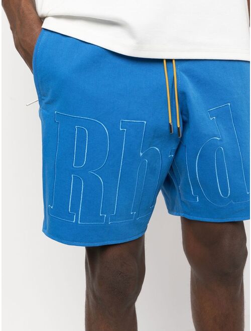 Rhude embroidered-logo drawstring shorts