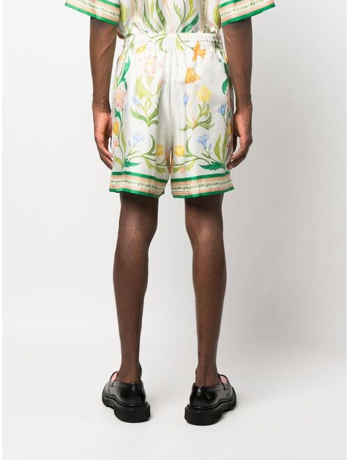 Casablanca L'Arche de Fleurie silk shorts