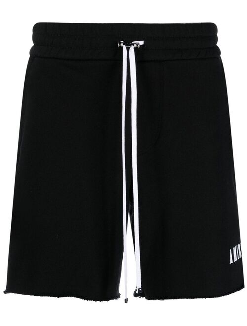 AMIRI logo-print frayed shorts