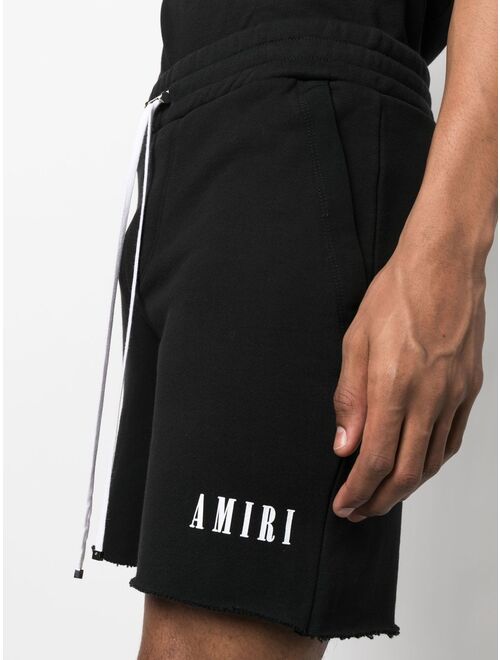 AMIRI logo-print frayed shorts