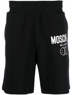 logo-print track shorts