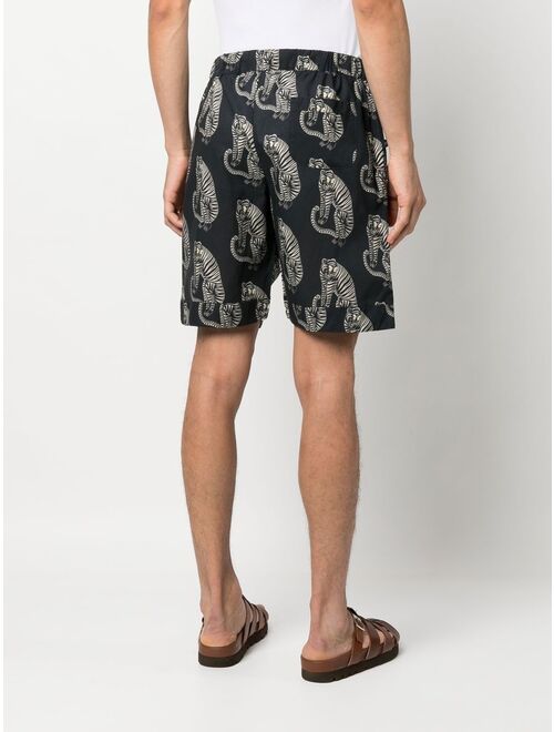 Desmond & Dempsey Sansindo tiger-print pajama shorts