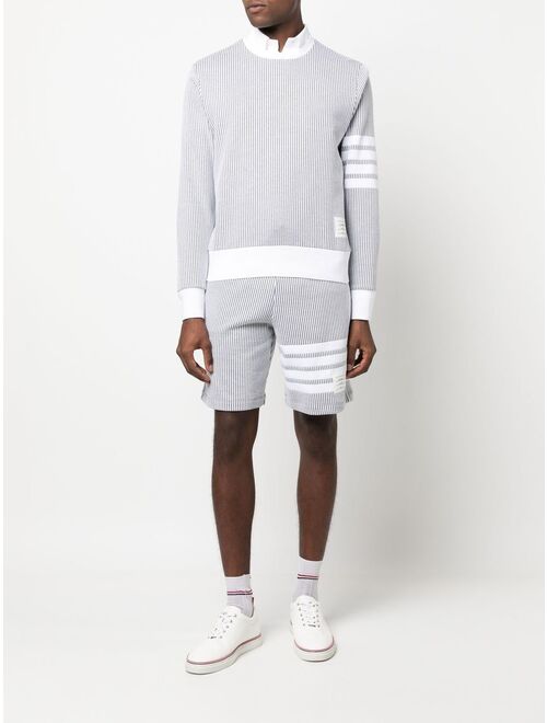 Thom Browne 4-Bar stripe seersucker shorts