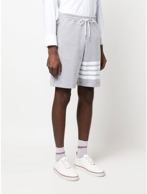 Thom Browne 4-Bar stripe seersucker shorts