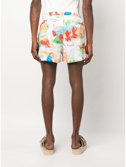 Endless Joy Far Away Places printed shorts