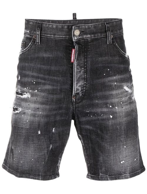 Dsquared2 distressed denim shorts