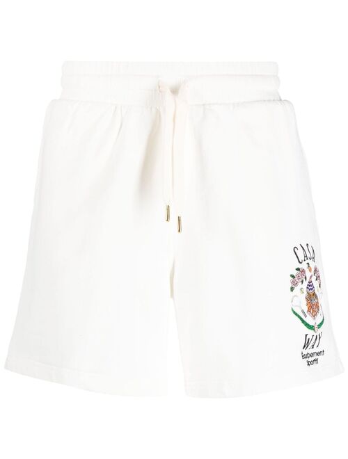 Casablanca logo-embroidered track shorts