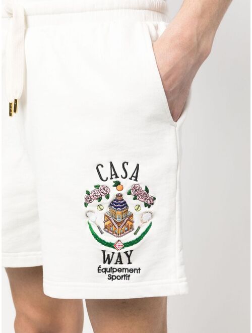 Casablanca logo-embroidered track shorts