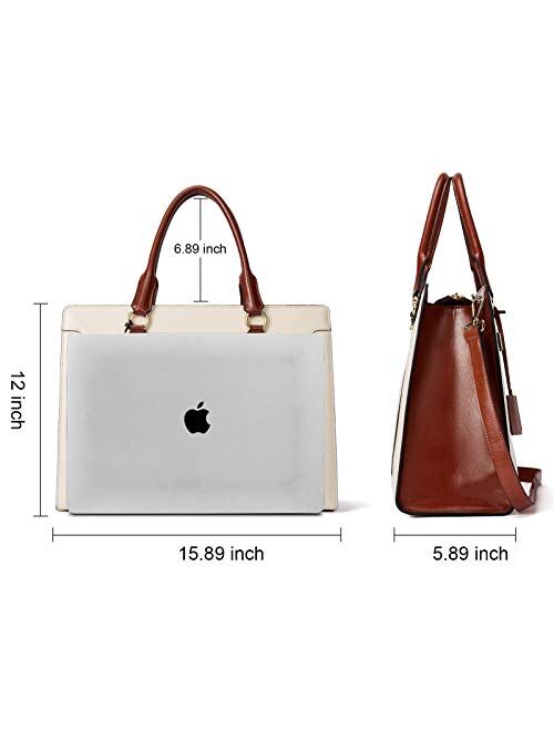 BOSTANTEN Briefcase for Women 15.6 inch Leather Laptop Bag Vintage Slim Lawyer Business Bag Stylish Work Purse