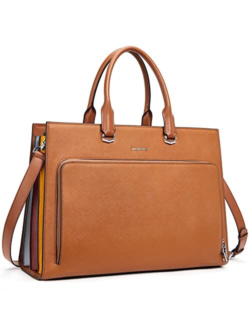 BOSTANTEN Leather Briefcase for Women 15.6 inch Laptop Bag Slim Business Shoulder Handbag Work Purse