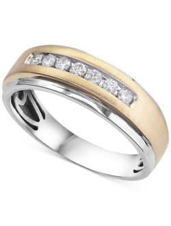 MACY'S Men's Diamond 7-Stone Wedding Band (1/4 ct. t.w.) in 10k Gold