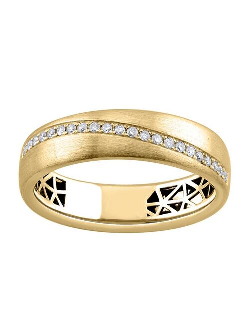 LOVE CLOUD 10k Yellow Gold 1/5 T.W. Round Diamond Wedding Band