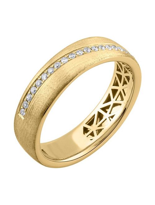 LOVE CLOUD 10k Yellow Gold 1/5 T.W. Round Diamond Wedding Band